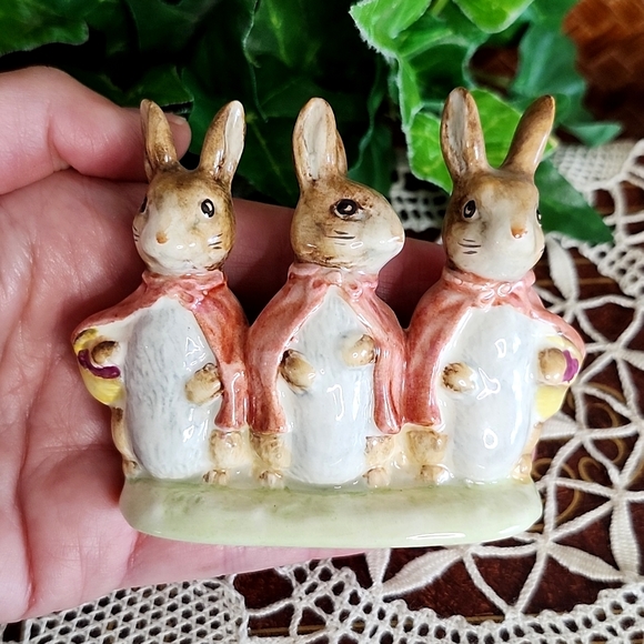 👉*RARE VTG* BESWICK BEATRIX POTTER FLOPSY MOPSY COTTONTAIL FIGURE 1954 ~ MINT!! - Picture 6 of 6